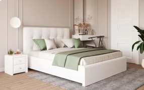 Кровать Монако Экокожа, 160х200, Nice White, Nice White